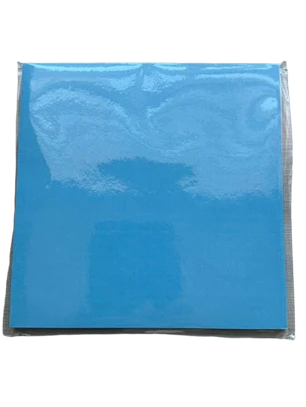 Papel Alfajor Celeste Ceresinado 100un 14x14cm