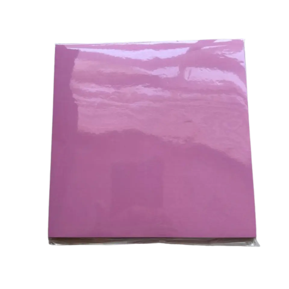Papel Alfajor Rosado Ceresinado 100un 14x14cm 1