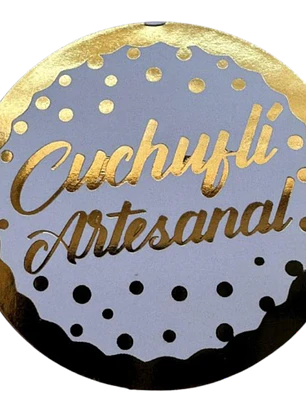 Sticker Cuchufli Artesanal Dorado 100un 38mm