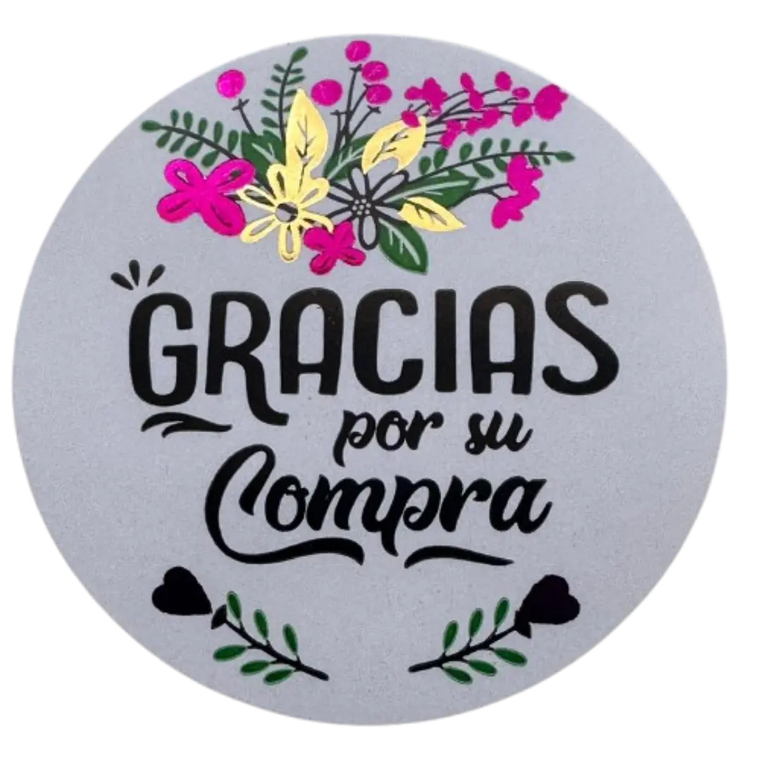 Sticker Gracias Por Su Compra 100un 38mm 1