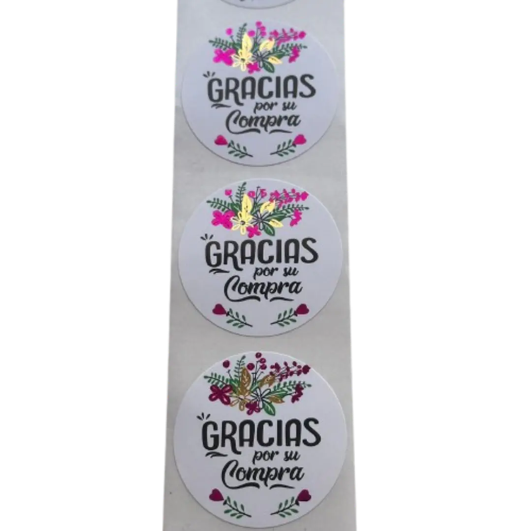 Sticker Gracias Por Su Compra 100un 38mm 2