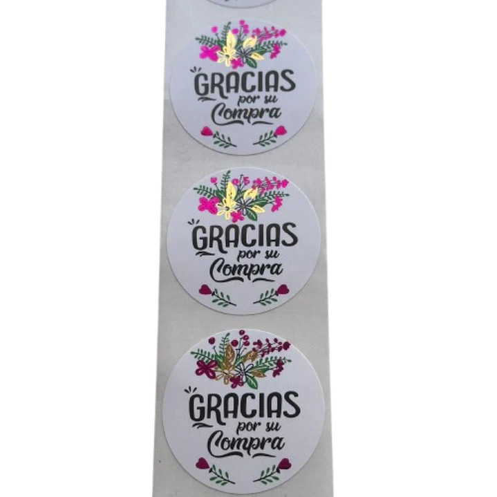 Sticker Gracias Por Su Compra 100un 38mm 2
