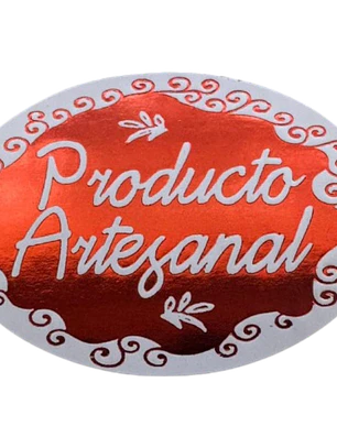 Sticker Producto Artesanal Rojo 100un 38mm