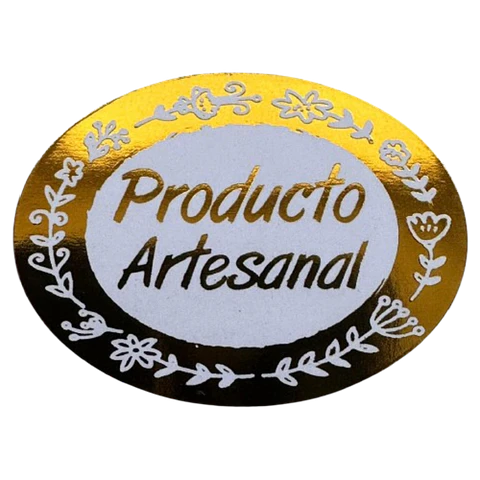 Sticker Producto Artesanal Dorado 100un 38mm