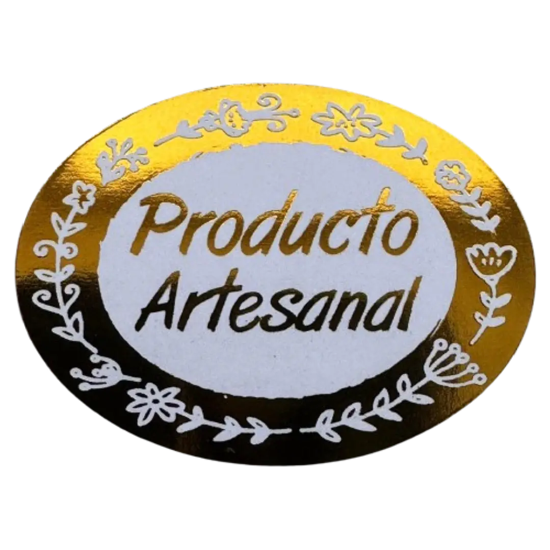 Sticker Producto Artesanal Dorado 100un 38mm 1