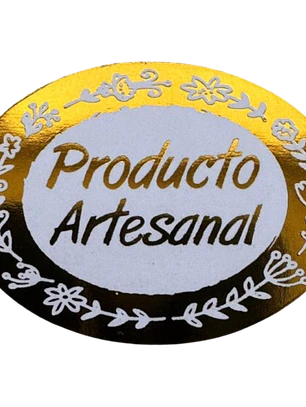 Sticker Producto Artesanal Dorado 100un 38mm