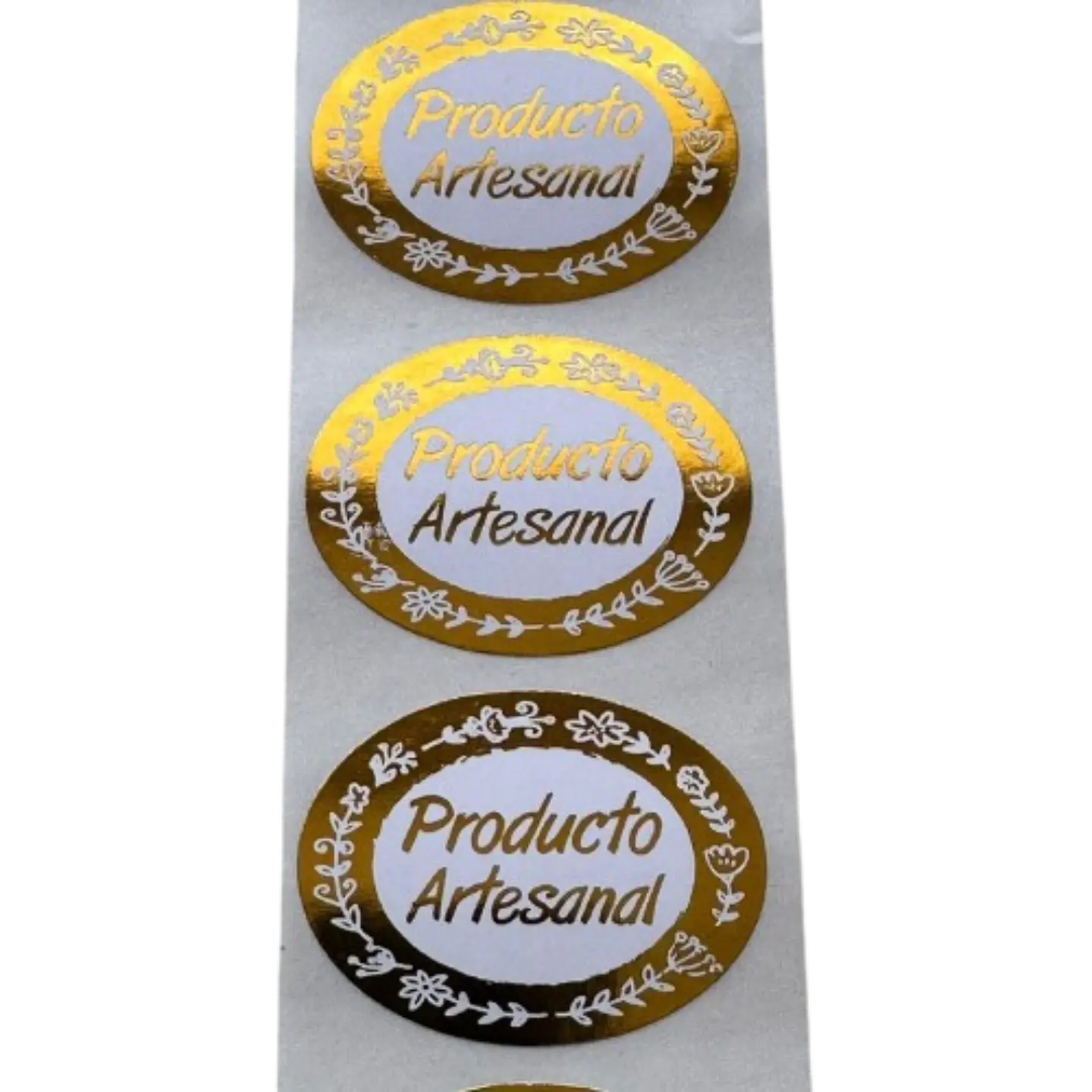 Sticker Producto Artesanal Dorado 100un 38mm 2