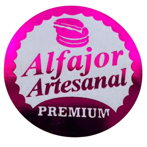 Sticker Alfajor Fucsia 100un 38mm