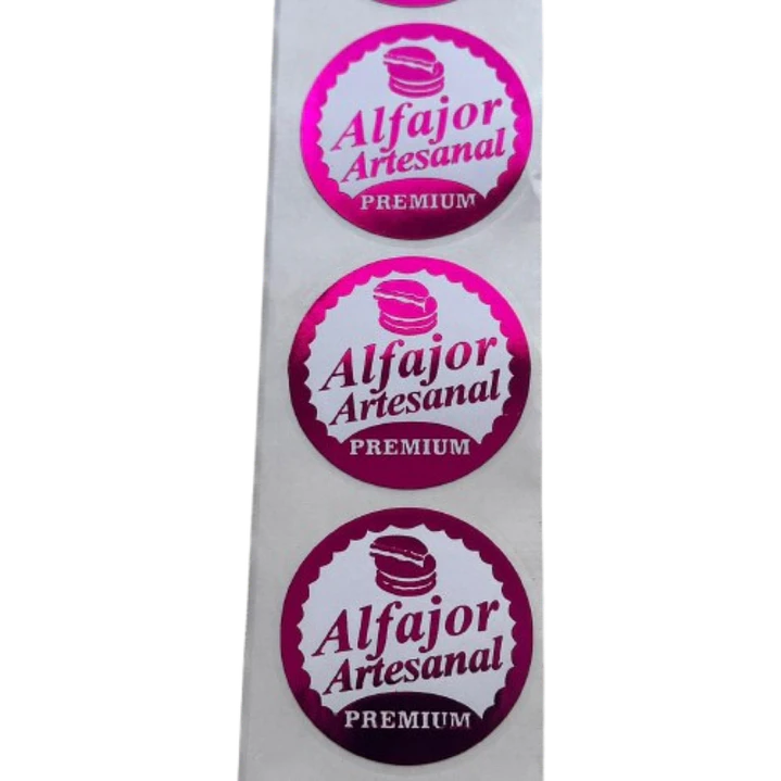 Sticker Alfajor Fucsia 100un 38mm 2