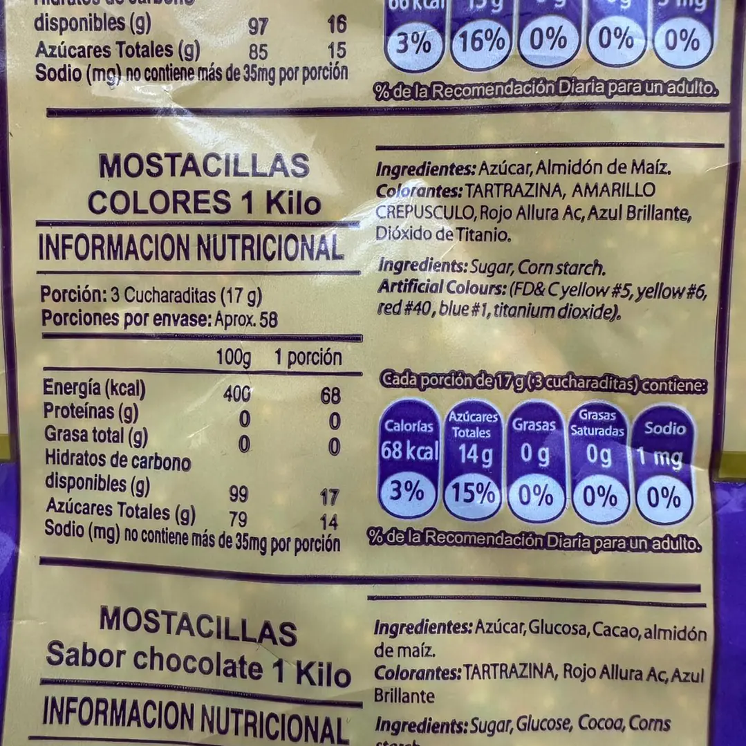 Mostacilla Multicolor Comestible Merello 1 kg 2