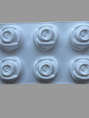 Molde Silicona 6 Rosas Grandes 30x17cm