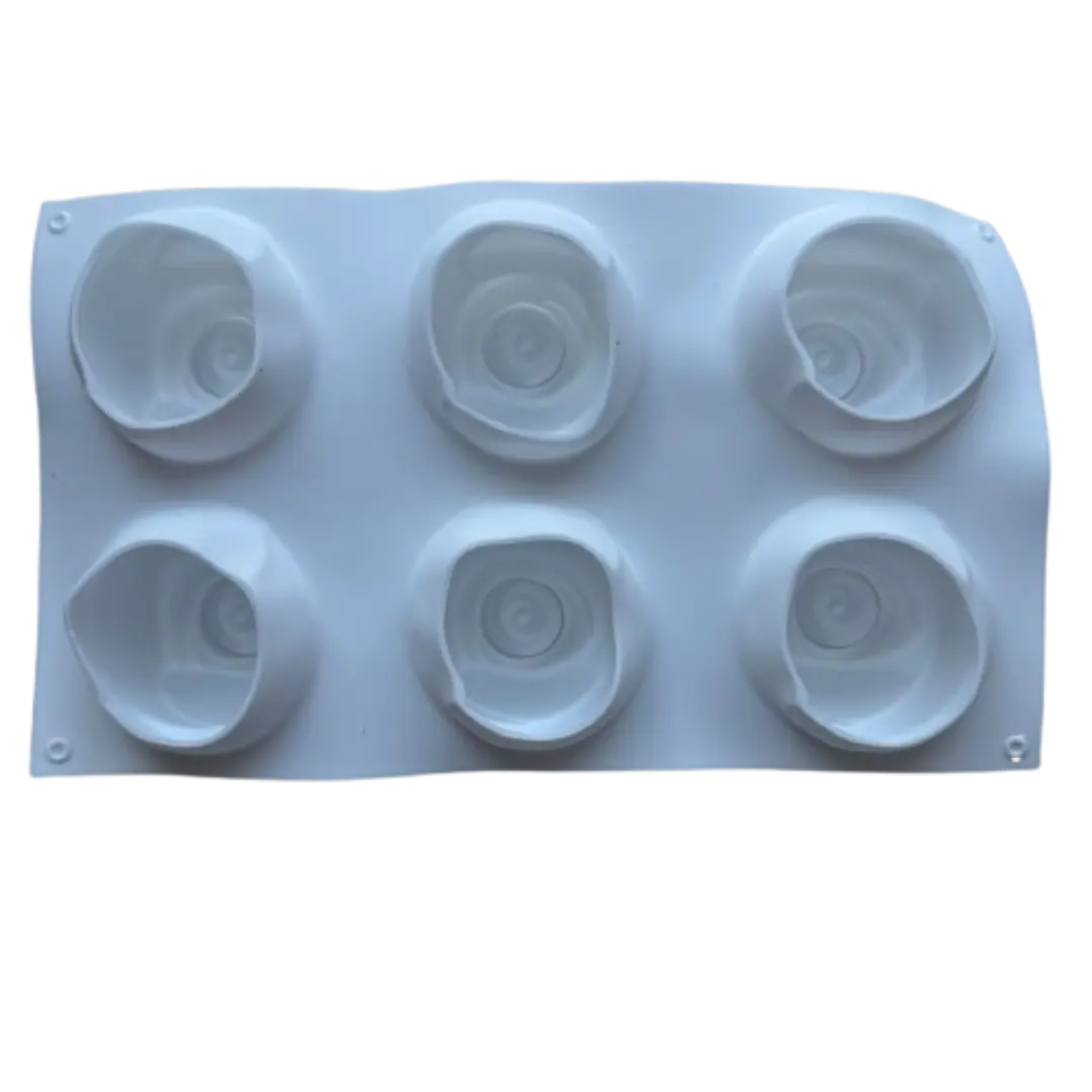 Molde Silicona 6 Rosas Grandes 30x17cm 2