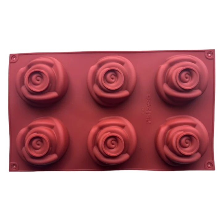 Molde Silicona 6 Rosas Grandes 30x17cm 3