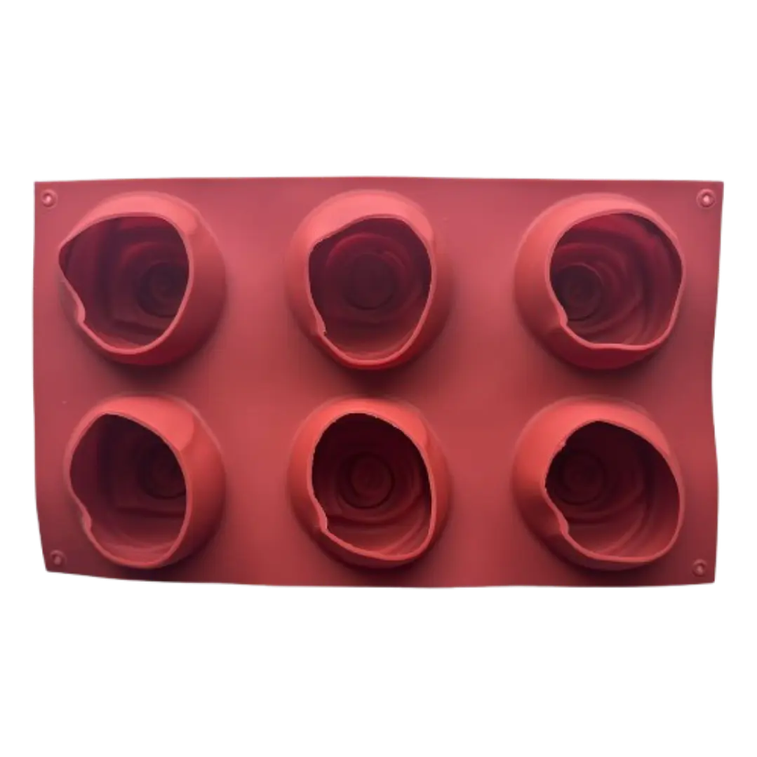 Molde Silicona 6 Rosas Grandes 30x17cm 4