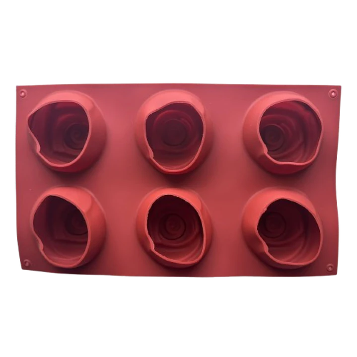 Molde Silicona 6 Rosas Grandes 30x17cm 4