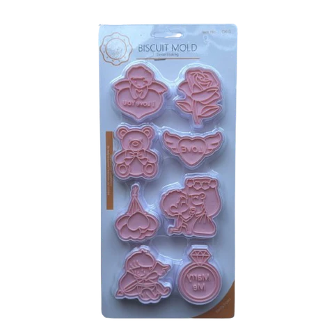 Cortador Galletas San Valentin Estampada 8 Diseños