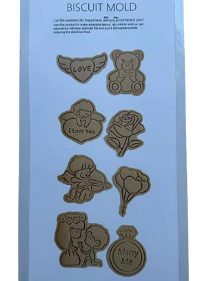 Cortador Galletas San Valentin Estampada 8 Diseños