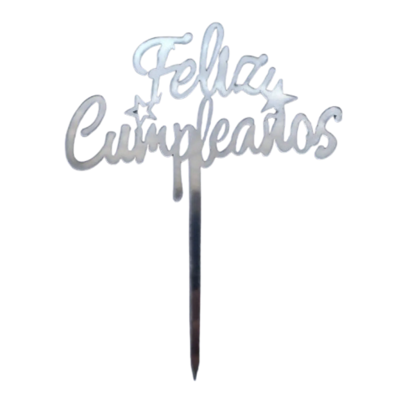 Topper Feliz Cumpleaños 6 Plateado 1
