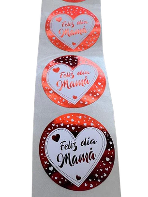 Sticker Feliz Dia Mama 100un 38mm