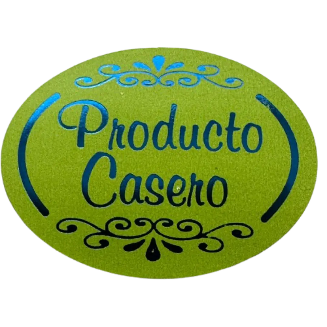 Sticker Producto Casero Verde Pistacho 100un 38mm 1