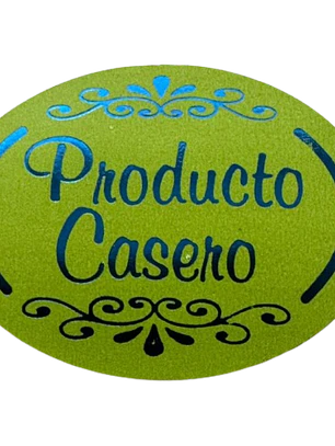 Sticker Producto Casero Verde Pistacho 100un 38mm