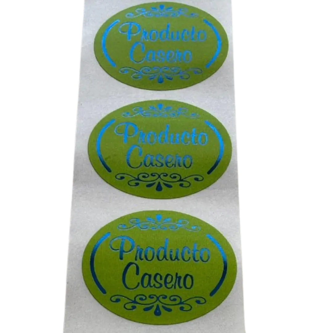 Sticker Producto Casero Verde Pistacho 100un 38mm 2