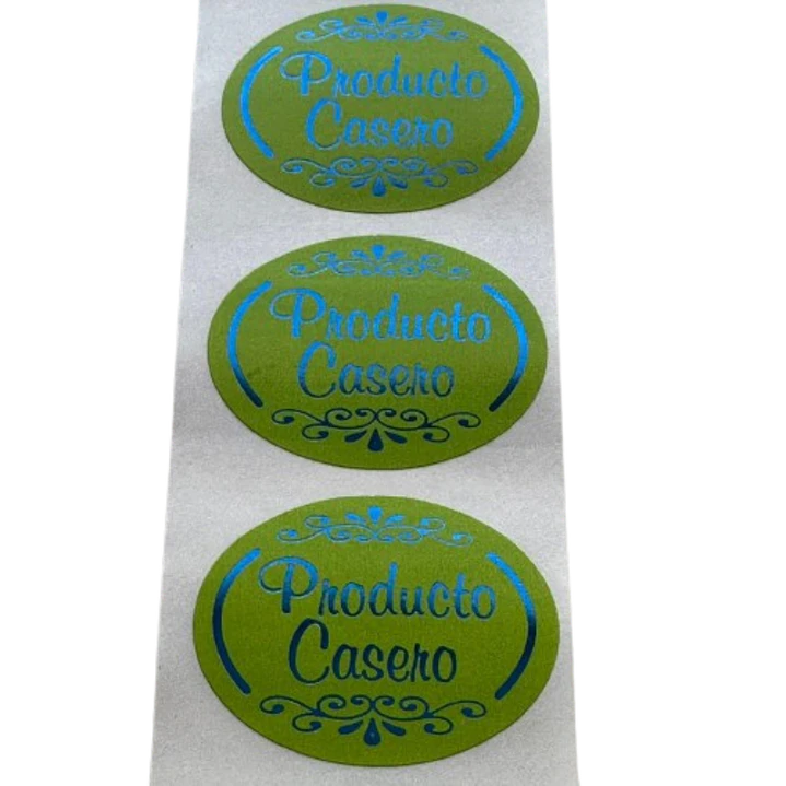 Sticker Producto Casero Verde Pistacho 100un 38mm 2