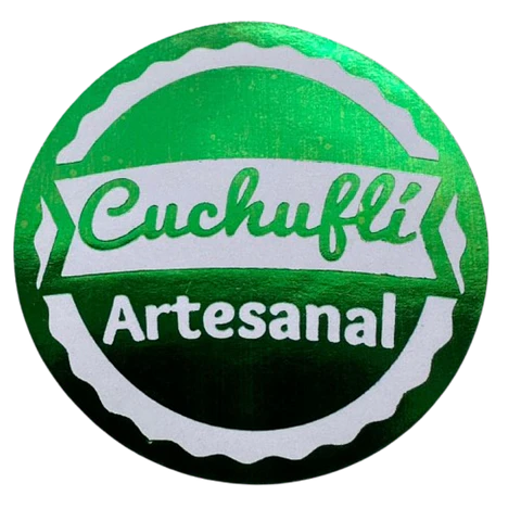 Sticker Cuchufli Artesanal Verde 100un 38mm
