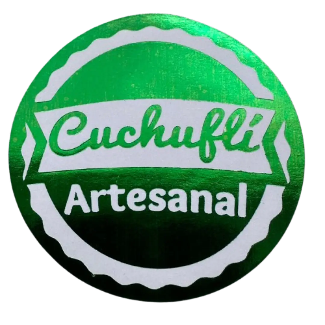 Sticker Cuchufli Artesanal Verde 100un 38mm 1