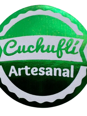 Sticker Cuchufli Artesanal Verde 100un 38mm