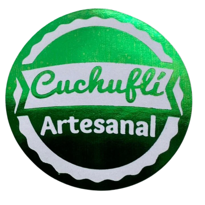 Sticker Cuchufli Artesanal Verde 100un 38mm 1