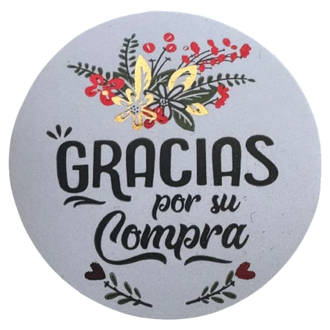 Sticker Gracias Por Su Compra 100un 38mm