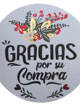 Sticker Gracias Por Su Compra 100un 38mm