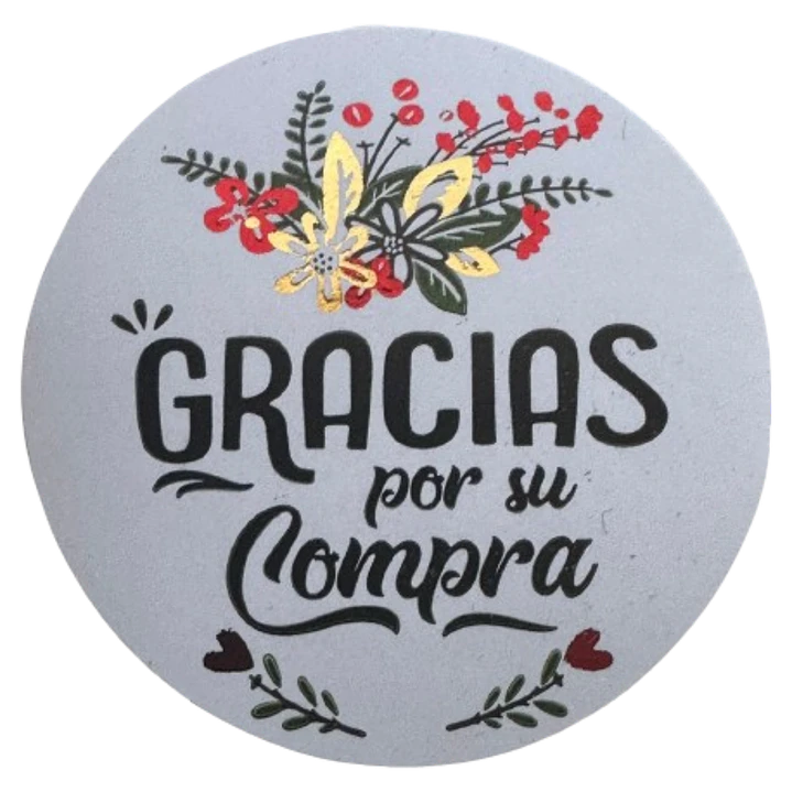Sticker Gracias Por Su Compra 100un 38mm 1