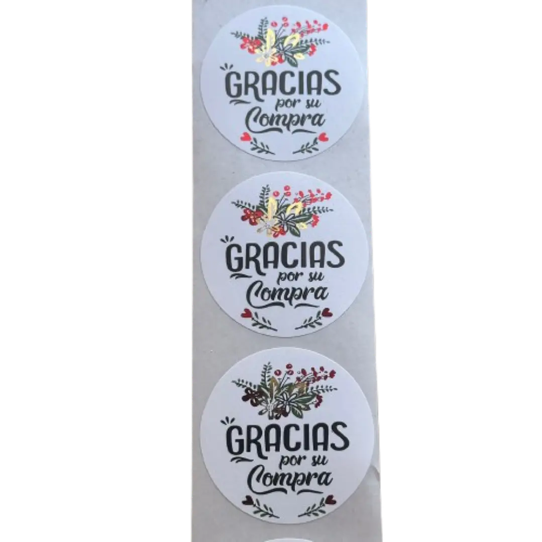 Sticker Gracias Por Su Compra 100un 38mm 2