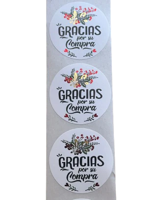 Sticker Gracias Por Su Compra 100un 38mm