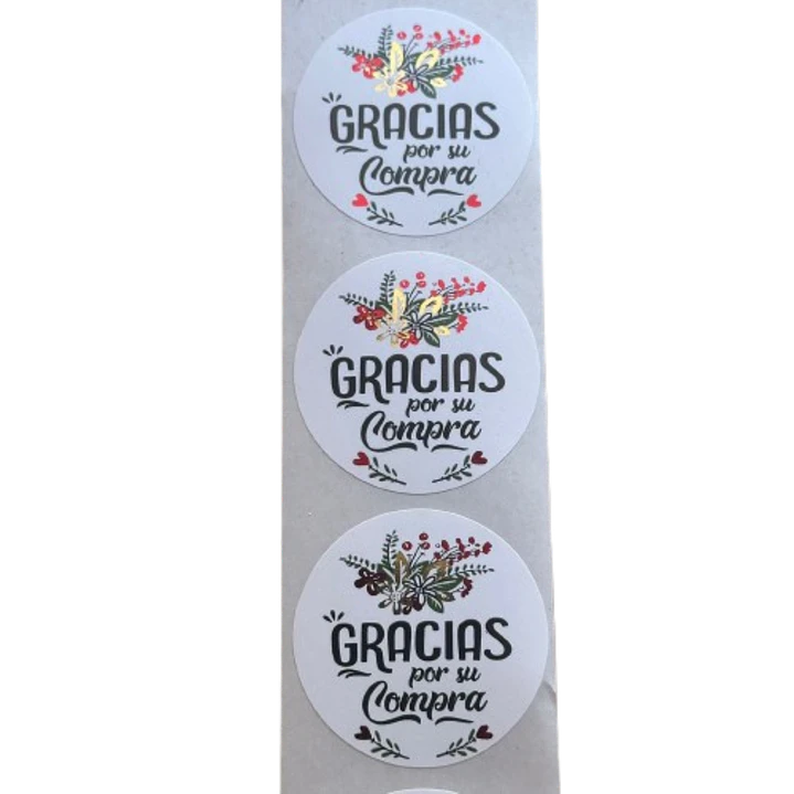 Sticker Gracias Por Su Compra 100un 38mm 2
