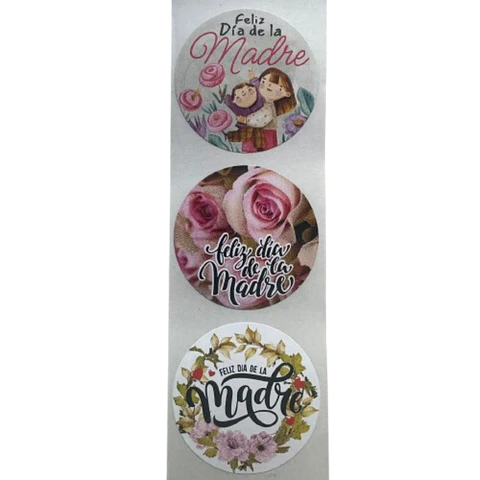 Sticker Feliz Dia Mama A 100un 38mm