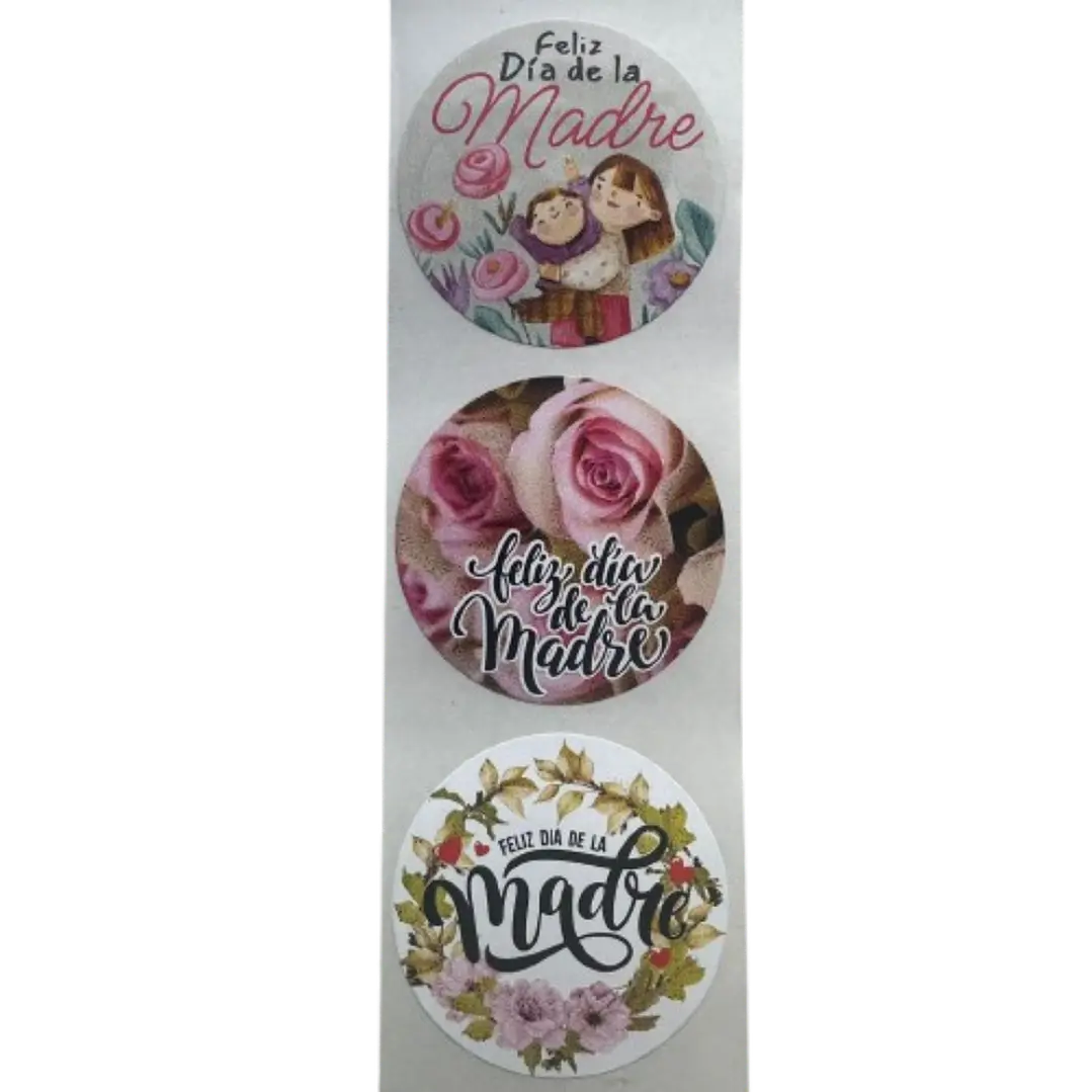 Sticker Feliz Dia Mama A 100un 38mm 1