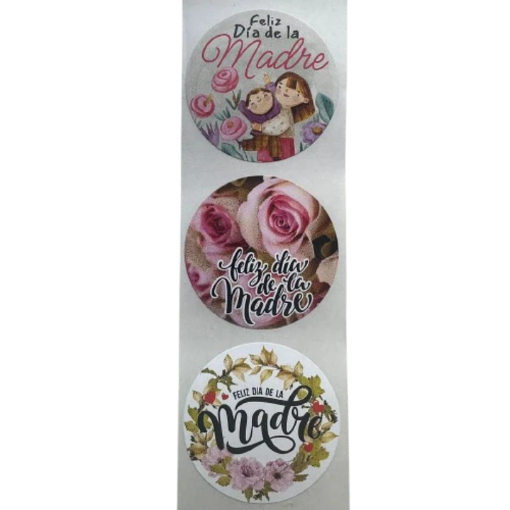 Sticker Feliz Dia Mama A 100un 38mm 1