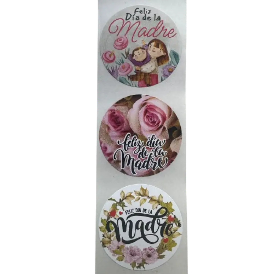 Sticker Feliz Dia Mama A 100un 38mm 1
