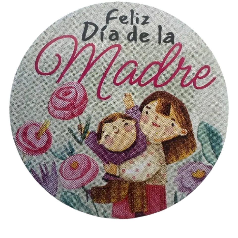 Sticker Feliz Dia Mama A 100un 38mm 3