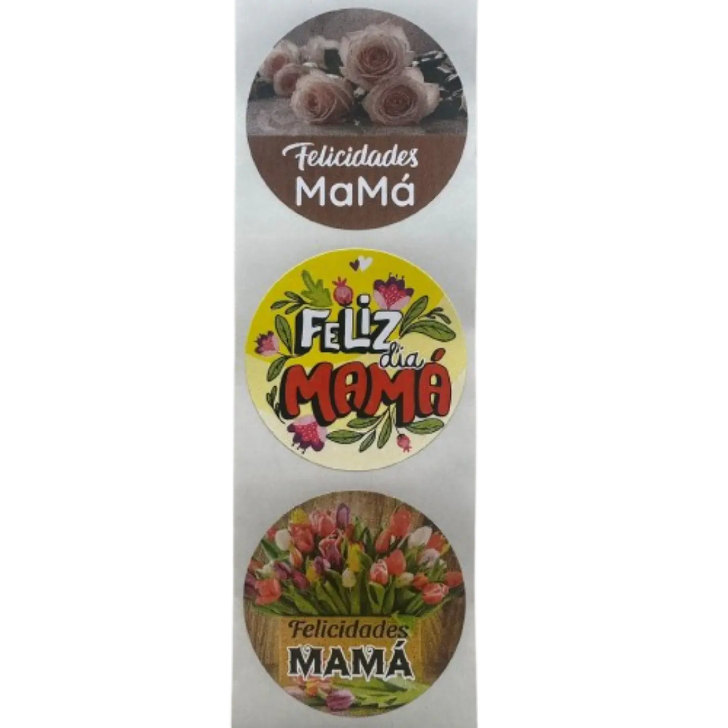 Sticker Feliz Dia Mama B 100un 38mm 1