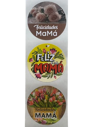 Sticker Feliz Dia Mama B 100un 38mm