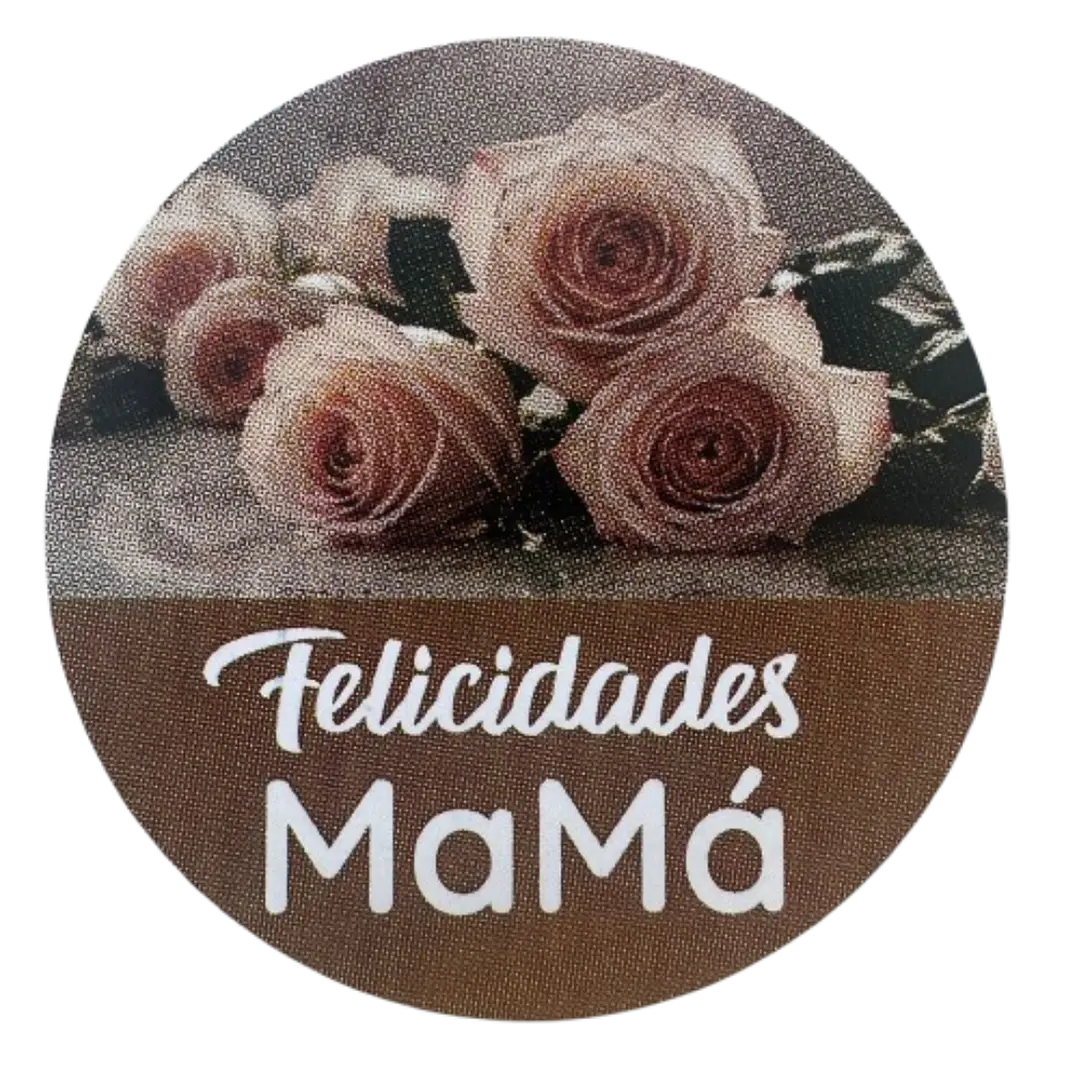 Sticker Feliz Dia Mama B 100un 38mm 2
