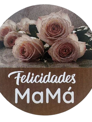 Sticker Feliz Dia Mama B 100un 38mm