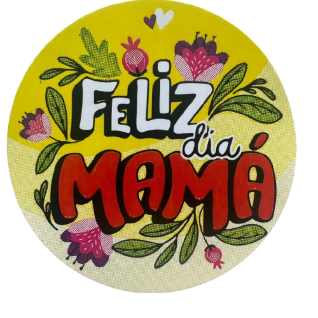Sticker Feliz Dia Mama B 100un 38mm 3
