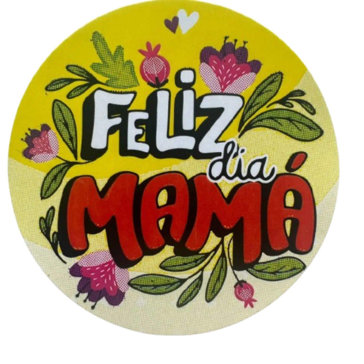 Sticker Feliz Dia Mama B 100un 38mm 3