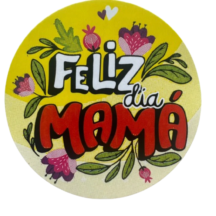 Sticker Feliz Dia Mama B 100un 38mm 3
