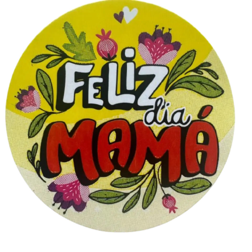 Sticker Feliz Dia Mama B 100un 38mm 3
